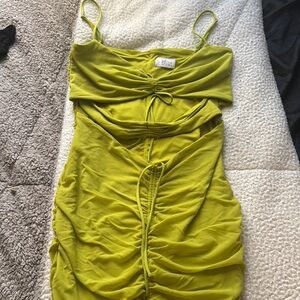 Oh Polly Green Bodycon Mini Dress Spaghetti Strap